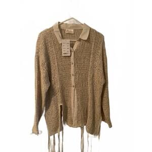 NEW PAPERLACE women's croched shirt in cream